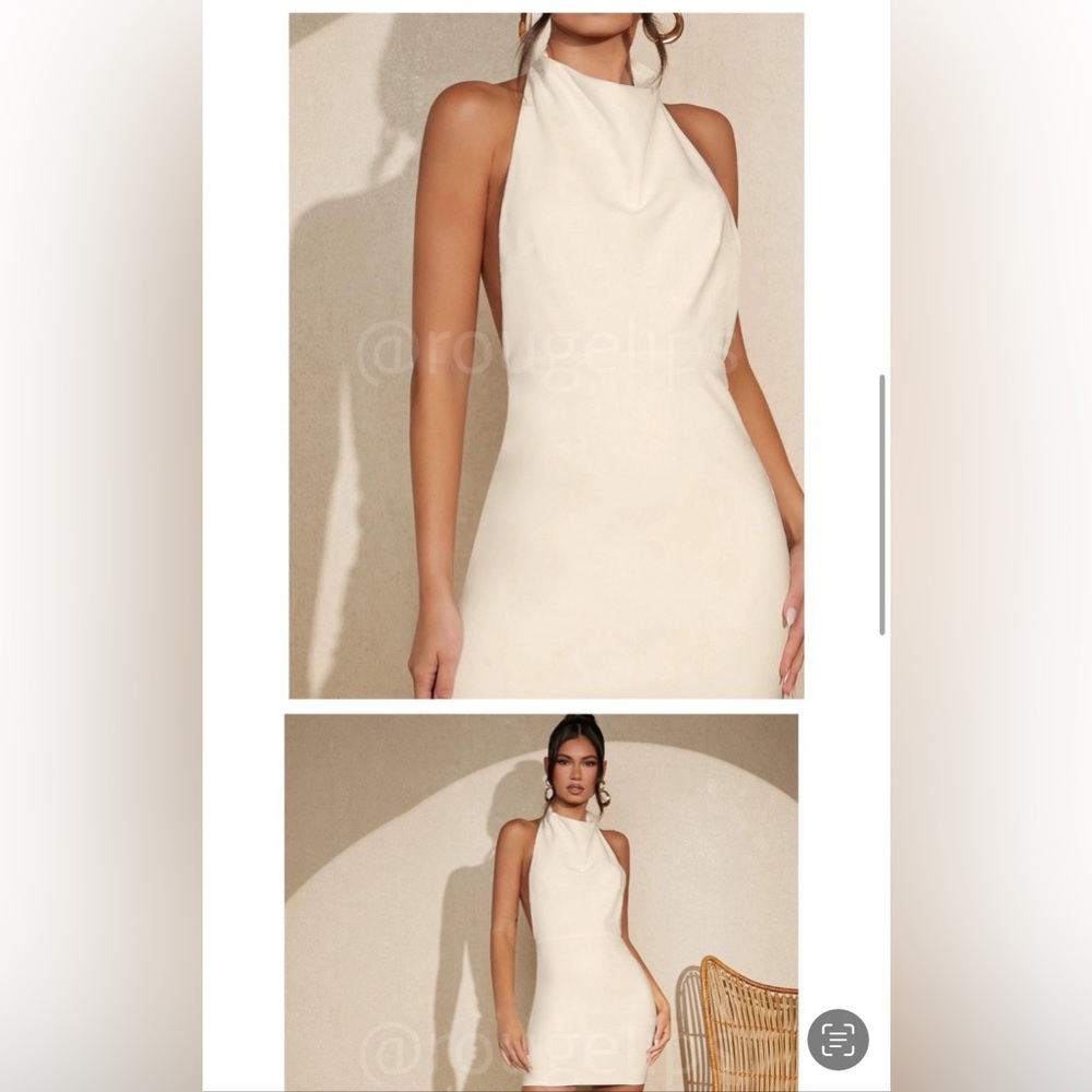 New Mini halter White Dress - vestido halter blanco mini Nuevo size Xs